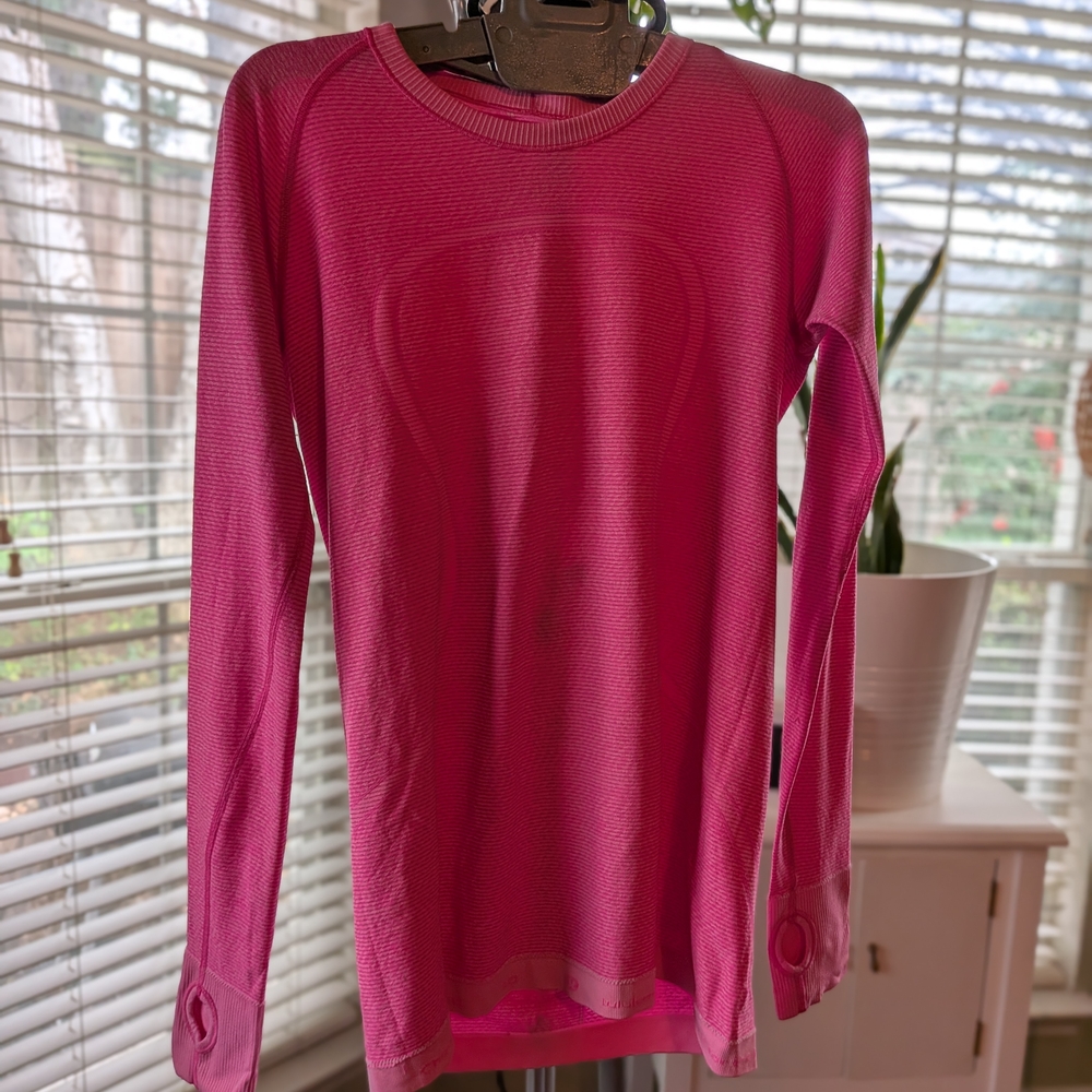 lululemon athletica Vibrant Pink Long Sleeve Tee